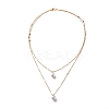 Brass Link Chain Double Layer Necklaces NJEW-JN03993-1