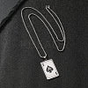 304 Stainless Steel Enamel Black Ace of Spades Playing Card Pendant Necklaces WG24A40-01-1
