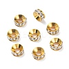 Brass Rhinestone Spacer Beads RSB093-1G-1