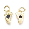 Brass Micro Pave Cubic Zirconia Pendants KK-P187-08E-G-2