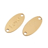 304 Stainless Steel Oval with Love Links Connector Charms STAS-K295-09G-2