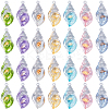 28Pcs 7 Colors Luminous Transparent Acrylic Pendants TACR-SC0001-42-1