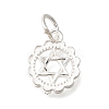 925 Sterling Silver Flower Star of David Charms STER-F059-02S-1