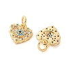 Brass Micro Pave Cubic Zirconia Charms KK-U056-34G-2
