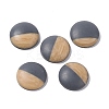 Two Tone Wood Grain Frosted Imitation Leather Style Resin Cabochons LS-RESI-G053-01E-3