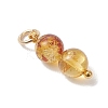 Natural Amber Round Pendants PALLOY-JF04990-4