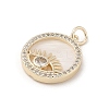 Brass Micro Pave Clear Cubic Zirconia Pendants KK-A207-10C-G-2