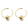 Brass Round Beaded Ring Stud Earrings EJEW-D067-01G-1