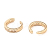 Brass with Cubic Zirconia Cuff Earrings EJEW-G362-01KCG-2