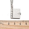 304 Stainless Steel Book Pendant Necklaces for Women NJEW-U037-01A-P-5