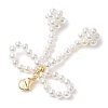 Bowknot Shell Pearl Beaded Pendant Decoration HJEW-TA00297-4