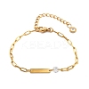 304 Stainless Steel Paperclip Chain Bracelets BJEW-A035-04G-02-2