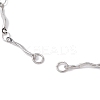 2Pcs 2 Colors 304 Stainless Steel Wave Bar Link Chain Slider Bracelet Makings AJEW-JB01256-3
