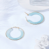 1 Pair Stylish Stainless Steel Fever Hoop Earrings EJEW-LP0011-05B-3