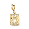 Rectangle 304 Stainless Steel Rhinestone Pendant Decorations STAS-H202-15G-1