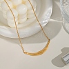 304 Stainless Steel Cattle Horn Pendant Necklaces NJEW-C101-02G-2