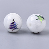 Christmas Opaque Glass Beads EGLA-R113-02D-2