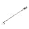 304 Stainless Steel Chain Extender with Flat Round Charms STAS-G383-04P-1