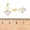 Planet Brass Micro Pave Cubic Zirconia Pendants KK-M325-10G-3