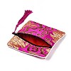 Chinese Brocade Tassel Zipper Jewelry Bag Gift Pouch ABAG-WH0005-46N-4