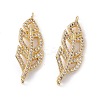 Brass Micro Pave Clear Cubic Zirconia Connector Charms KK-E068-VC074-2