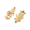 Valentine's Day Ion Plating(IP) 304 Stainless Steel FireBrick Enamel Boy Girl Connector Charms STAS-Z078-16G-2