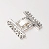 7 Strands Alloy and Brass Fold Over Clasps X-PALLOY-N0112-03P-1
