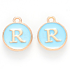 Golden Plated Alloy Enamel Charms ENAM-S118-04R-1