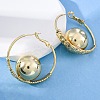 Round Brass Hoop Earrings EJEW-R025-05G-3