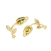 Rack Plating Brass Micro Pave Clear Cubic Zirconia Flower Connertor Charms KK-Z043-03F-2