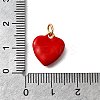Brass Red Enamel Charms KK-Z102-23G-01-3