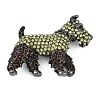 Dog Shape Rhinestone Brooches JEWB-S030-05-1