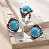 Synthetic Turquoise Adjustable Rings G-P560-03AS-11-1