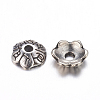 6-Petal Tibetan Style Alloy Flower Bead Caps TIBE-S220-AS-01-NR-2
