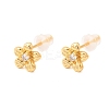 Brass Micro Pave Clear Cubic Zirconia Flower Stud Earrings EJEW-C158-17B-G-4