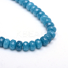 Faceted Rondelle Dyed Natural White Jade Bead Strands X-G-R343-4x6-02-2