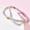Natural Lodolite Quartz Round Beads Stretch Bracelets for Women BJEW-Z158-03K-04-3