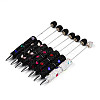 Heart Resin & Polymer Clay Pave Rhinestone Ball-Point Pen AJEW-T013-03M-1