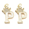 Brass Micro Pave Clear Cubic Zirconia Pendants KK-G498-01P-02-1