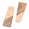 Transparent Resin & Walnut Wood Pendants RESI-S389-040A-B04-2