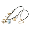 Ocean 304 Stainless Steel & Plastic Pearl & Natural Shell Turtle Starfish Shell Shape Pendant Necklaces for Women NJEW-G180-03G-2