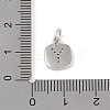 Rack Plating Brass Micro Pave CLear Cubic Zirconia Charms KK-E110-14P-Y-3
