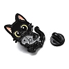 Cat with Fish Enamel Pins JEWB-I055-05EB-06-3