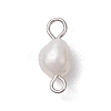 Natural Freshwater Pearl Potato Connector Charms PALLOY-JF03201-02-2