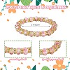 Faceted Rondelle Handmade Inner Flower Gold Sand Lampwork & Iron Beaded Stretch Bracelets for Women BJEW-SW001579-05-6