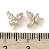 Brass Micro Pave Clear Cubic Zirconia Pendants Bail KK-G491-07G-3