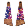 Transparent Resin & Walnut Wood Big Pendants RESI-TAC0017-71-A05-2