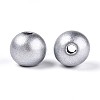 Spray Painted Round Natural Schima Wood Beads WOOD-A018-14mm-02-2