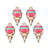 Rack Plating Alloy Enamel Pendants PALLOY-N172-038B-1