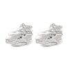 304 Stainless Steel Texture Stud Earrings EJEW-D281-02S-1